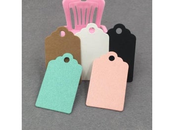 Listing 8 of 11 for 100 Pcs Scalloped Kraft Paper Card / Blank Tag / Wedding Favour Gift Tag Price