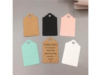 Listing 9 of 11 for 100 Pcs Scalloped Kraft Paper Card / Blank Tag / Wedding Favour Gift Tag Price