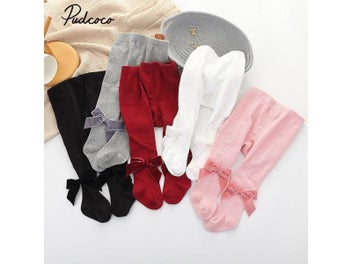 Listing 5 of 12 for Infant Newborn Baby Girls Pantyhose Solid Bowknot Leggings Four Seasons Long