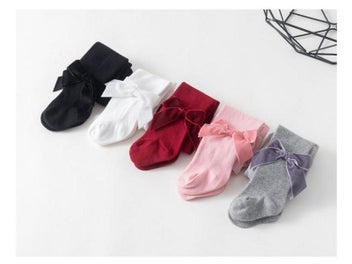 Listing 7 of 12 for Infant Newborn Baby Girls Pantyhose Solid Bowknot Leggings Four Seasons Long