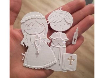 Listing 3 of 9 for Mmao Crafts Metal Steel Cutting Dies New Praying Boy Girl Stencil For DIY