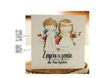 Listing 4 of 9 for Mmao Crafts Metal Steel Cutting Dies New Praying Boy Girl Stencil For DIY