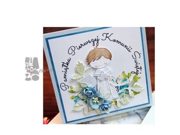 Listing 6 of 9 for Mmao Crafts Metal Steel Cutting Dies New Praying Boy Girl Stencil For DIY