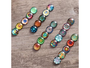Listing 5 of 9 for 40/50/70/100Pcs 10/12/14/15mm Colorful Mixed Round Mosaic Tiles For Crafts
