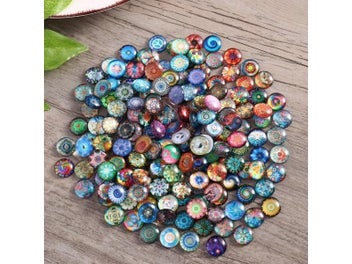 Listing 7 of 9 for 40/50/70/100Pcs 10/12/14/15mm Colorful Mixed Round Mosaic Tiles For Crafts