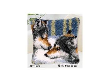 Listing 1 of 9 for Animal Series Latch Hook Rug Kits Dogs 3D Segment Embroidery Pillow Wool Cross