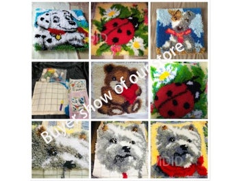 Listing 6 of 9 for Animal Series Latch Hook Rug Kits Dogs 3D Segment Embroidery Pillow Wool Cross