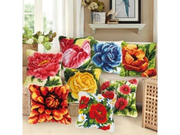 Listing 4 of 9 for Beautiful Flowers Embroidery Hand Knitted Pillow Materials Plant Series DIY