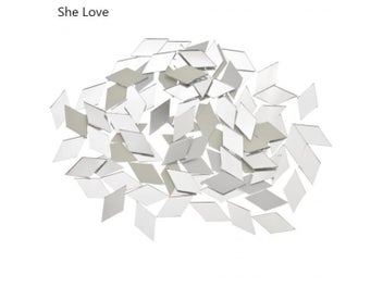 Listing 3 of 8 for Chzimade 100Pcs/lot 10x20mm Diamond Shape Glass Mirror Mosaic Tiles For Home