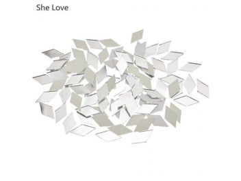 Listing 4 of 8 for Chzimade 100Pcs/lot 10x20mm Diamond Shape Glass Mirror Mosaic Tiles For Home