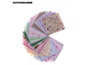 Listing 1 of 8 for 50pcs 10cmx10cm Fabric Patches Stash Cotton Fabric Charm Packs Patchwork Fabric