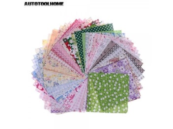 Listing 3 of 8 for 50pcs 10cmx10cm Fabric Patches Stash Cotton Fabric Charm Packs Patchwork Fabric