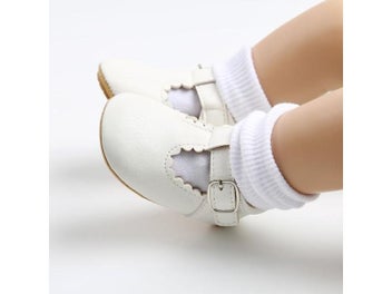 Listing 7 of 11 for KIDSUN Newborn Baby Boy Girl Shoes Stripe PU Leather Toddler Rubber Sole