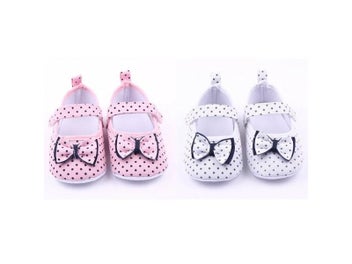 Listing 8 of 11 for Infant Baby Girl Shoes 0-18M 3 Colors With Bowknot And Soft Sole For First