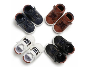 Listing 6 of 10 for Baby Boy Spring Autumn Flat Leather Shoes 0-18M Newborn Toddler Anti Slip
