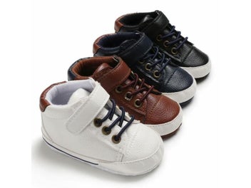 Listing 7 of 10 for Baby Boy Spring Autumn Flat Leather Shoes 0-18M Newborn Toddler Anti Slip