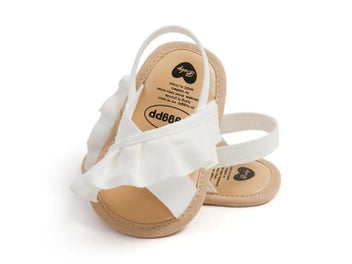 Listing 5 of 10 for Baby Girl Summer Sandals Ruffle Flats Soft Sole Non-Slip Infant Clogs Suede
