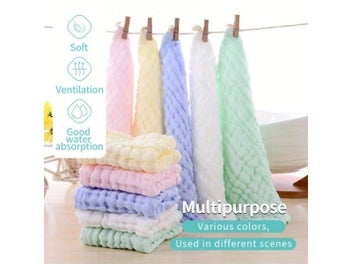 Listing 3 of 10 for Baby Muslin Washcloths Soft Newborn Face Towel For Sensitive Skin - Baby