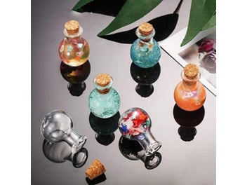 Listing 4 of 13 for 10 Pcs Mini Glass Bottles Clear Drifting Bottles Small Wishing Bottles With