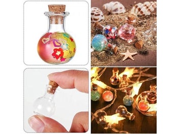 Listing 9 of 13 for 10 Pcs Mini Glass Bottles Clear Drifting Bottles Small Wishing Bottles With