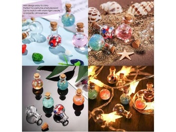 Listing 10 of 13 for 10 Pcs Mini Glass Bottles Clear Drifting Bottles Small Wishing Bottles With