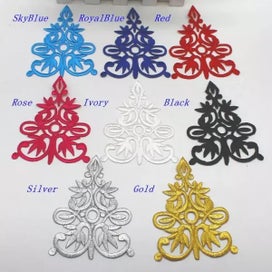 Listing 5 of 9 for Iron On Appliques 3D Flower Patches Party Secoration Gold Embroidery Vintage