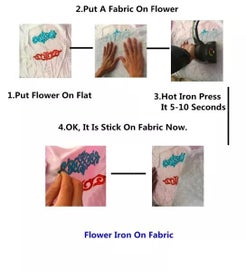 Listing 6 of 9 for Iron On Appliques 3D Flower Patches Party Secoration Gold Embroidery Vintage