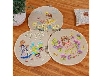 Listing 6 of 9 for 7 Size 10-26CM Bamboo Frame Embroidery Hoop Ring DIY Needlework Craft Cross