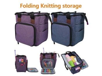 Listing 3 of 9 for Przenosna Torba Z Dzianiny Welny Szydelko Haki Nici Torba Do Przechowywania