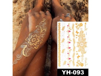Listing 4 of 10 for Waterproof Temporary Tattoo Sticker Flowers Henna Glitter Body Art