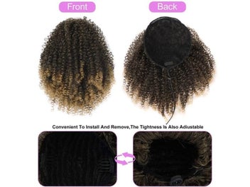 Listing 5 of 9 for Synthetic Short Ponytail Afro Puff Kinky Curly Drawstring Ponytail Clip In Hair