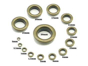 Listing 3 of 9 for Bronze Copper Eyelets 3 3.5 4 4.5 5 6 8 10 12 14 17 18 20 25 30 40mm