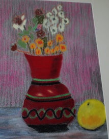 Listing 3 of 20 for +++ VIBRANT ORIGINAL PASTEL STILL LIFE PAINTING +++