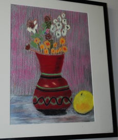 Listing 17 of 20 for +++ VIBRANT ORIGINAL PASTEL STILL LIFE PAINTING +++