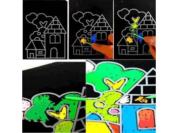 Listing 6 of 8 for 10 Pcs 13x 9.8cm Scratch Art Paper Magic Painting Paper With Drawing Stick For