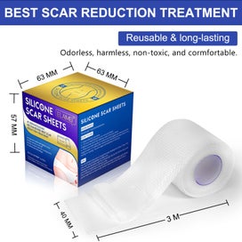 Listing 10 of 20 for Silicone Scar Sheets Silicone Scar Tape Roll Scar Silicone Strips 4cm x 3m