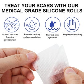 Listing 11 of 20 for Silicone Scar Sheets Silicone Scar Tape Roll Scar Silicone Strips 4cm x 3m