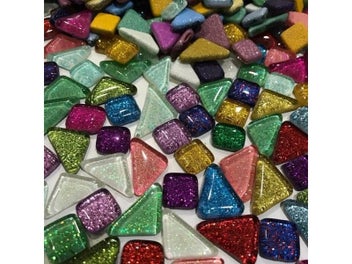 Listing 4 of 8 for 120g 70pcs Colorful Glitter Shiny Craft Material Glass Mosaic Tiles Bulk For