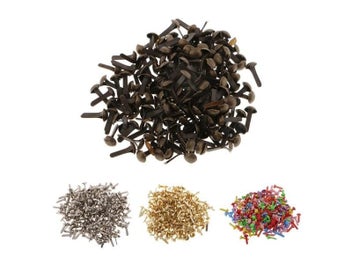 Listing 3 of 8 for 200pcs Mini Decorative Round Head Split Pins Metal Brads Paper Fasteners For