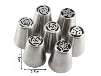 Listing 4 of 8 for Mujiang 13Pcs/Set Russian Icing Piping Tips 1 Pcs Silicone Bag 2 Coupler Leaf