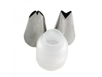 Listing 6 of 8 for Mujiang 13Pcs/Set Russian Icing Piping Tips 1 Pcs Silicone Bag 2 Coupler Leaf