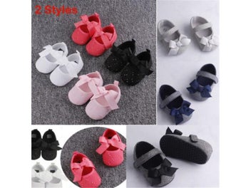 Listing 4 of 11 for PUDCOCO Hot Toddler Girl Crib Shoes Newborn Baby Bowknot Soft Sole Prewalker