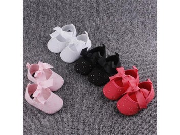 Listing 6 of 11 for PUDCOCO Hot Toddler Girl Crib Shoes Newborn Baby Bowknot Soft Sole Prewalker