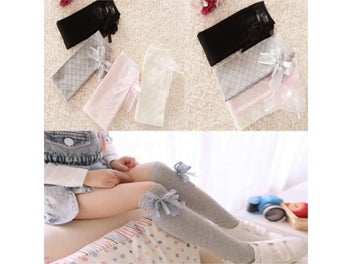 Listing 3 of 10 for Girls Kids Leg Warmers With Princess Mesh Anti-mosquito Bow Tube