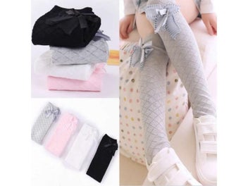 Listing 6 of 10 for Girls Kids Leg Warmers With Princess Mesh Anti-mosquito Bow Tube