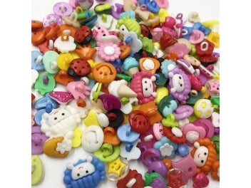 Listing 1 of 4 for 50/100pcs Random Mixed Plastic Button For Kids Sewing Buttons Clothes