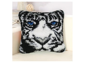 Listing 1 of 10 for Animal Series Cat Dog Panda Latch Hook Kit Pillow Embroidery Owl Tiger Rabbit
