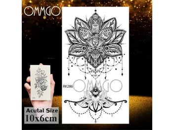 Listing 6 of 9 for OMMGO Black Henna Arm Tattoo Mandala Flower Temporary Tattoos For Women Female