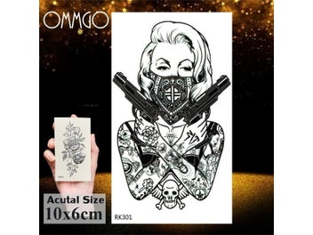 Listing 7 of 9 for OMMGO Black Henna Arm Tattoo Mandala Flower Temporary Tattoos For Women Female