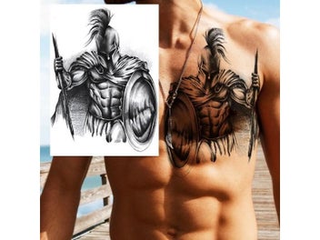 Listing 5 of 8 for Africa Serengeti Lion Temporary Tattoo Black Indian Warrior Waterproof Flash